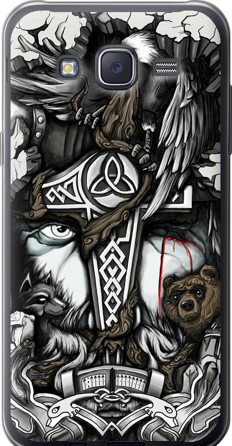 Чехол на Samsung Galaxy J5 (2015) J500H Тату Викинг (4098t-100-42517)