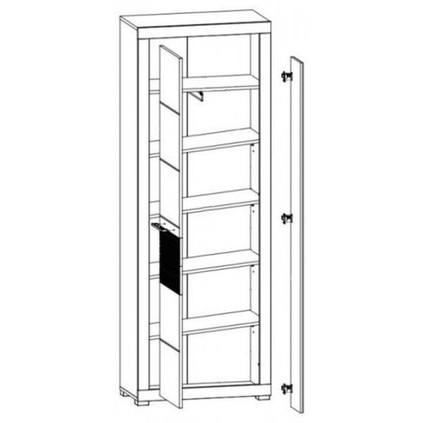 Шкаф с зеркалом в прихожую Флеймс Gerbor REG1L1D из ДСП/МДФ - фото 3