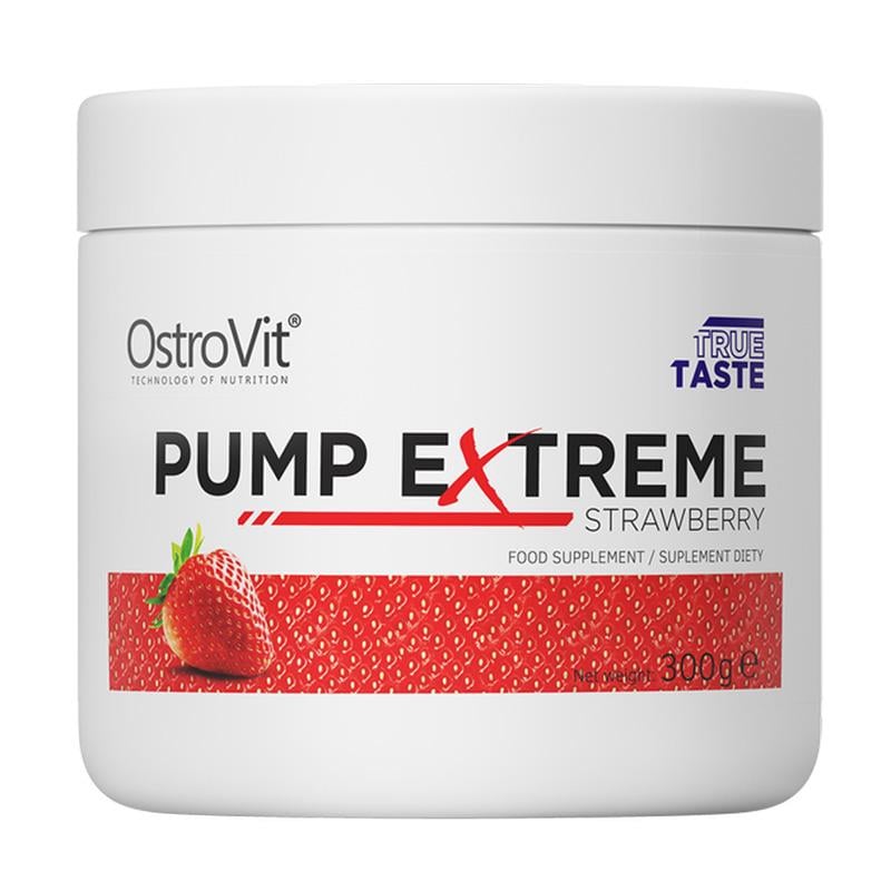 Предтренировочный комплекс OstroVit Pump Extreme Strawberry 300 g - фото 1