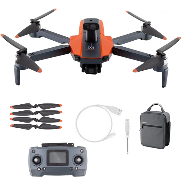 Квадрокоптер JJRC X22 P с 4K и HD камерами GPS Избегание препятствий БК Orange (d328)