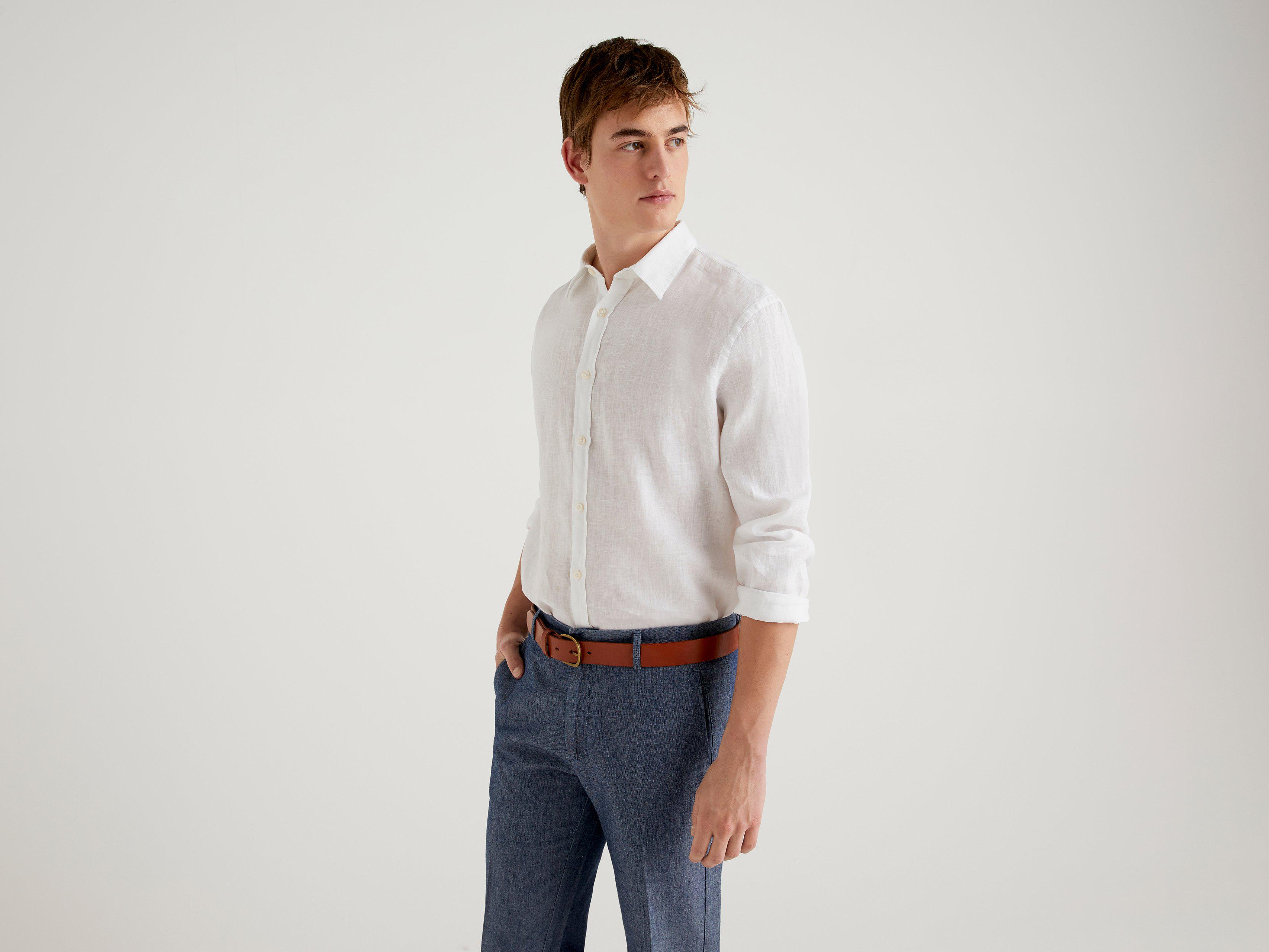 Рубашка мужская Benetton 5bku5qjg8 XL Белый - фото 2 Рубашка мужская Benetton 5bku5qjg8 XL Белый - фото 2