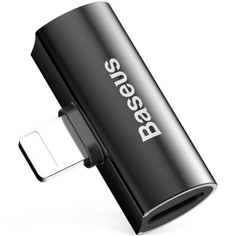 Переходник адаптер CAL46-01 Baseus L46 Lightning Male to 2 Lightning Female Black