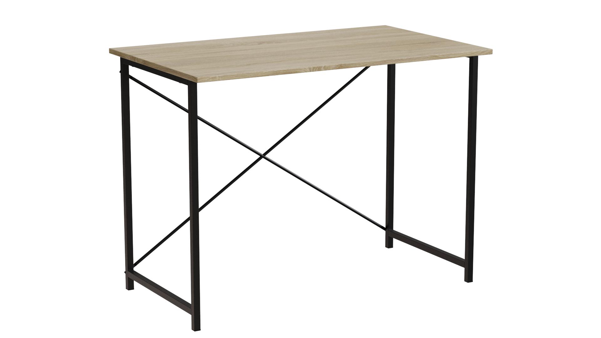 Стол письменный Ferrum-decor Line Лайт 16 мм 750x1000x600 мм металл Черный/ДСП Дуб Сонома (LINE111)
