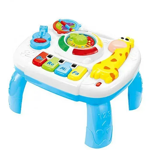 Столик развивающий для малышей музыкальный из пластика 29х29х32 см Разноцветный (150-98-MI1089)