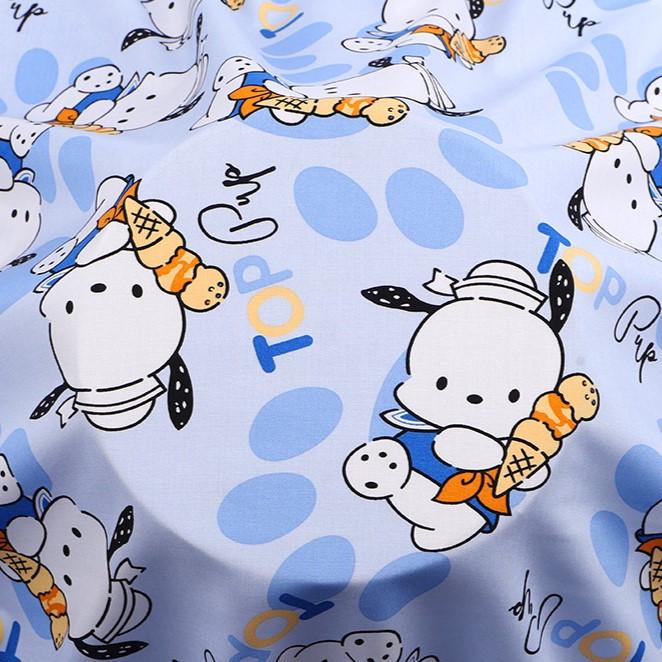 Тканина віскоза LuxFabric Pochacco ice cream blue принтована 153 г/м² 1,45 м 1 м (ТП1431в64)