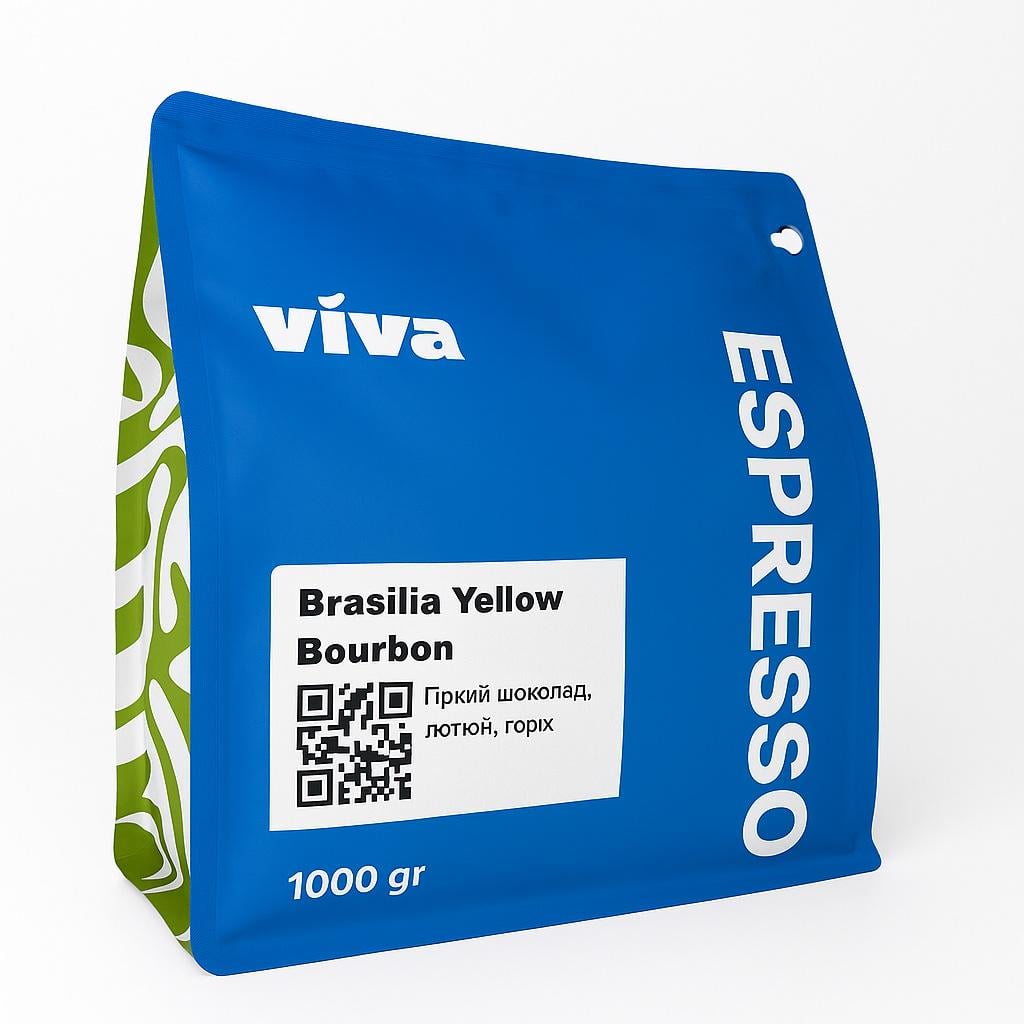 Кава зернова Viva Coffee Brasilia Yellow Bourbon 1 кг (33549865)