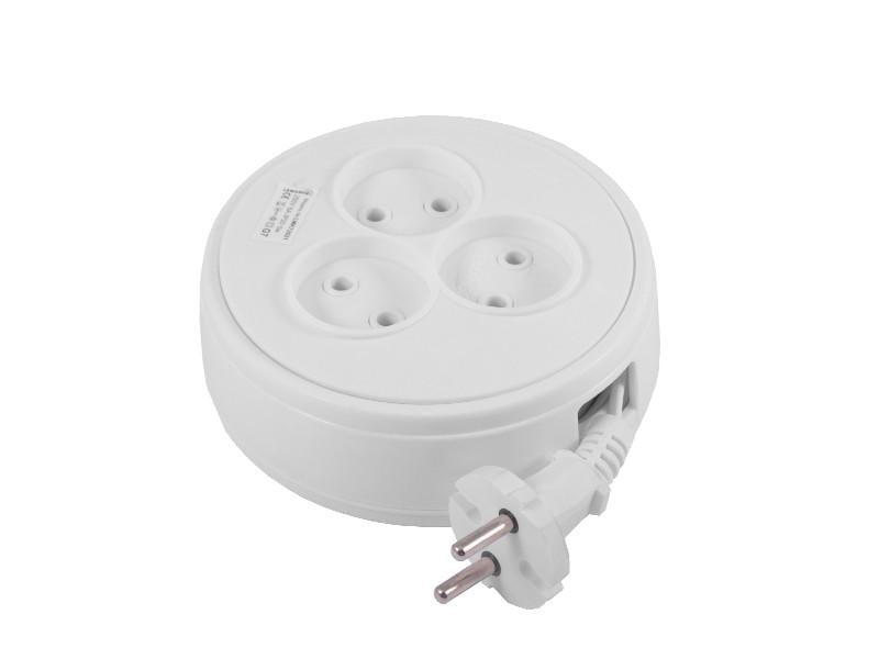 Удлинитель на катушке Lemanso без заземления 5 м 3 розетки (LMK72021)