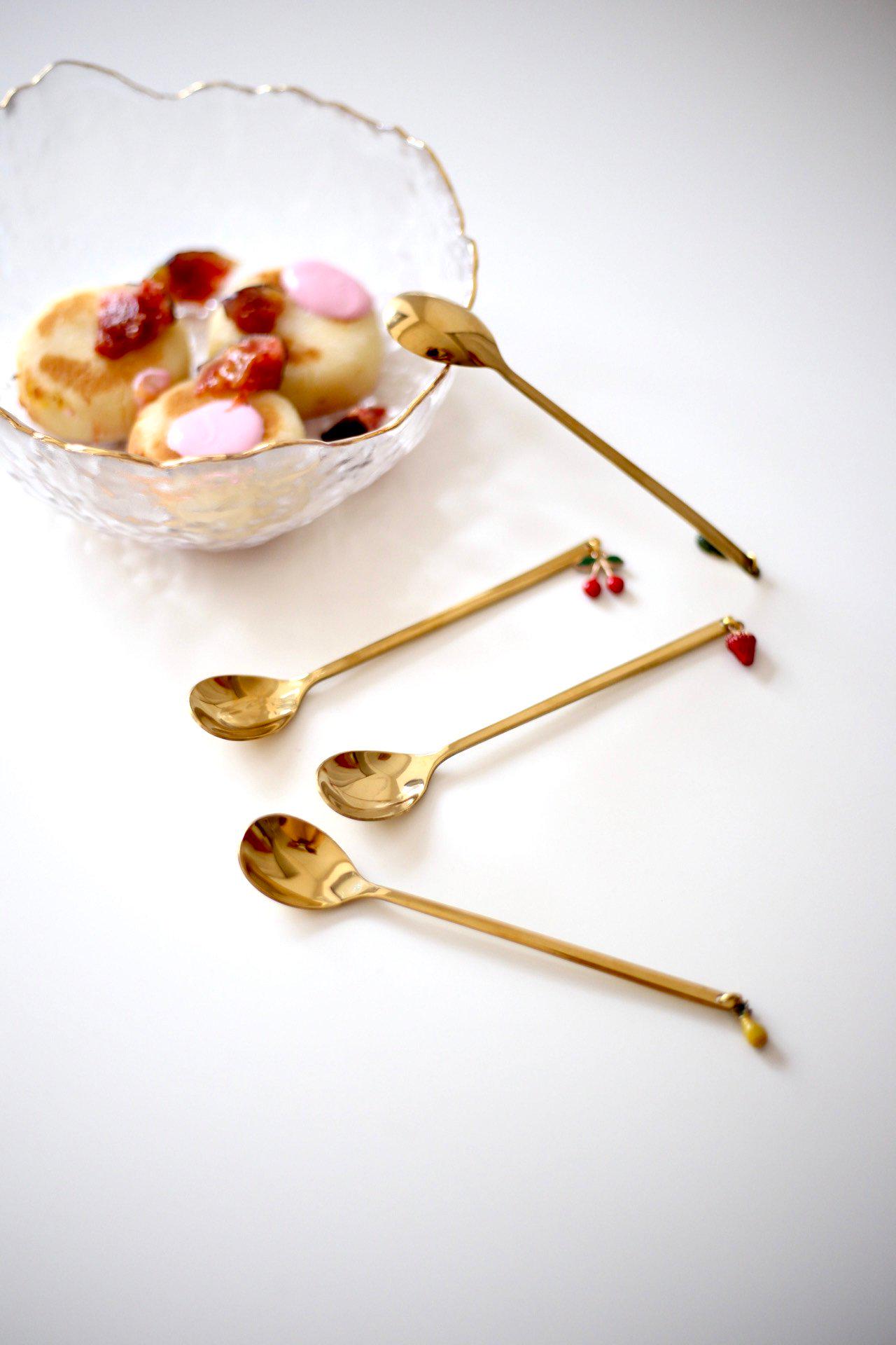 Набор десертных ложек с подвесками 4 пр. Золотистый (00000010190) - фото 3 Набор десертных ложек с подвесками 4 пр. Золотистый (00000010190) - фото 3