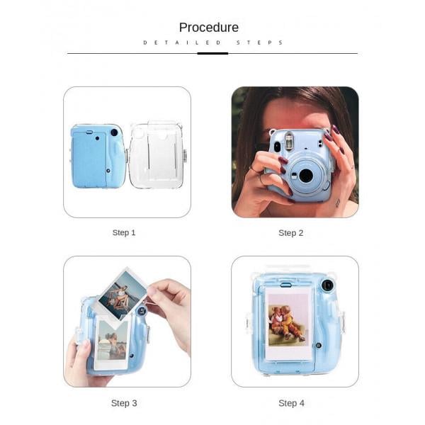 Чехол Fujifilm Instax Mini 11 Case Transparent c наклейками Черный - фото 5