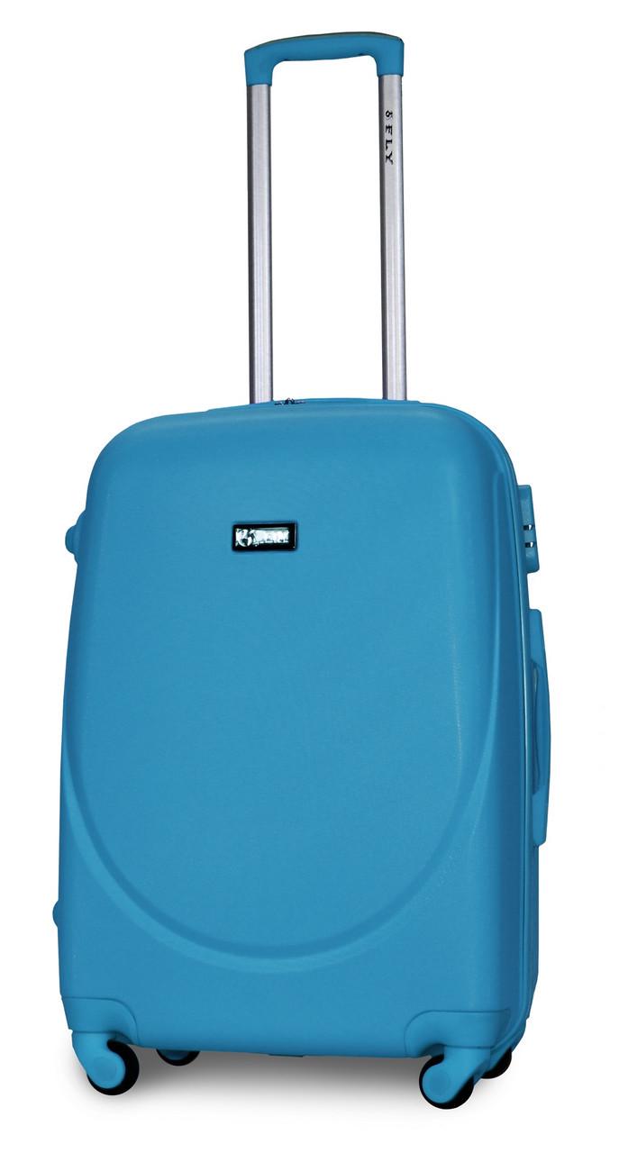 Чемодан пластиковый Fly 310 M средний на 4 колесах Голубой (CEKRBFL310MS4GOL) - фото 2