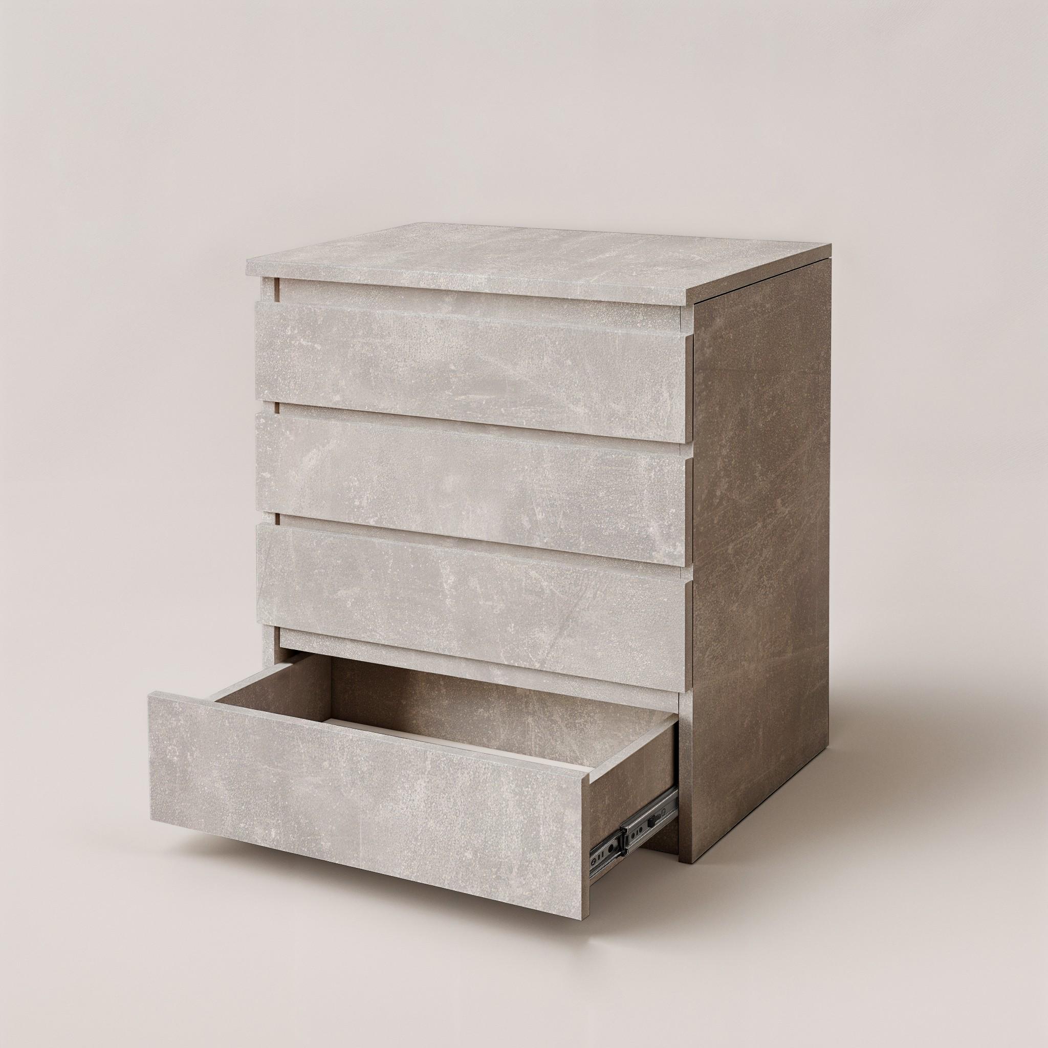 Комод на 4 ящика без ручек Kvatro 700х380х860 мм Бетон - фото 3