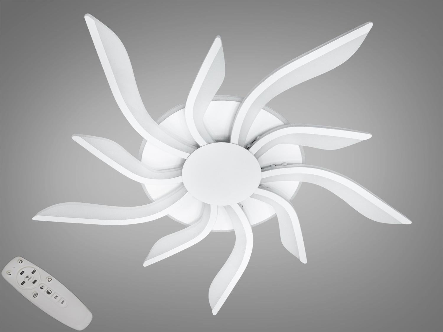 Люстра потолочная с димером Diasha 2480/5/5WH 3col dim светодиодная 82W Белый