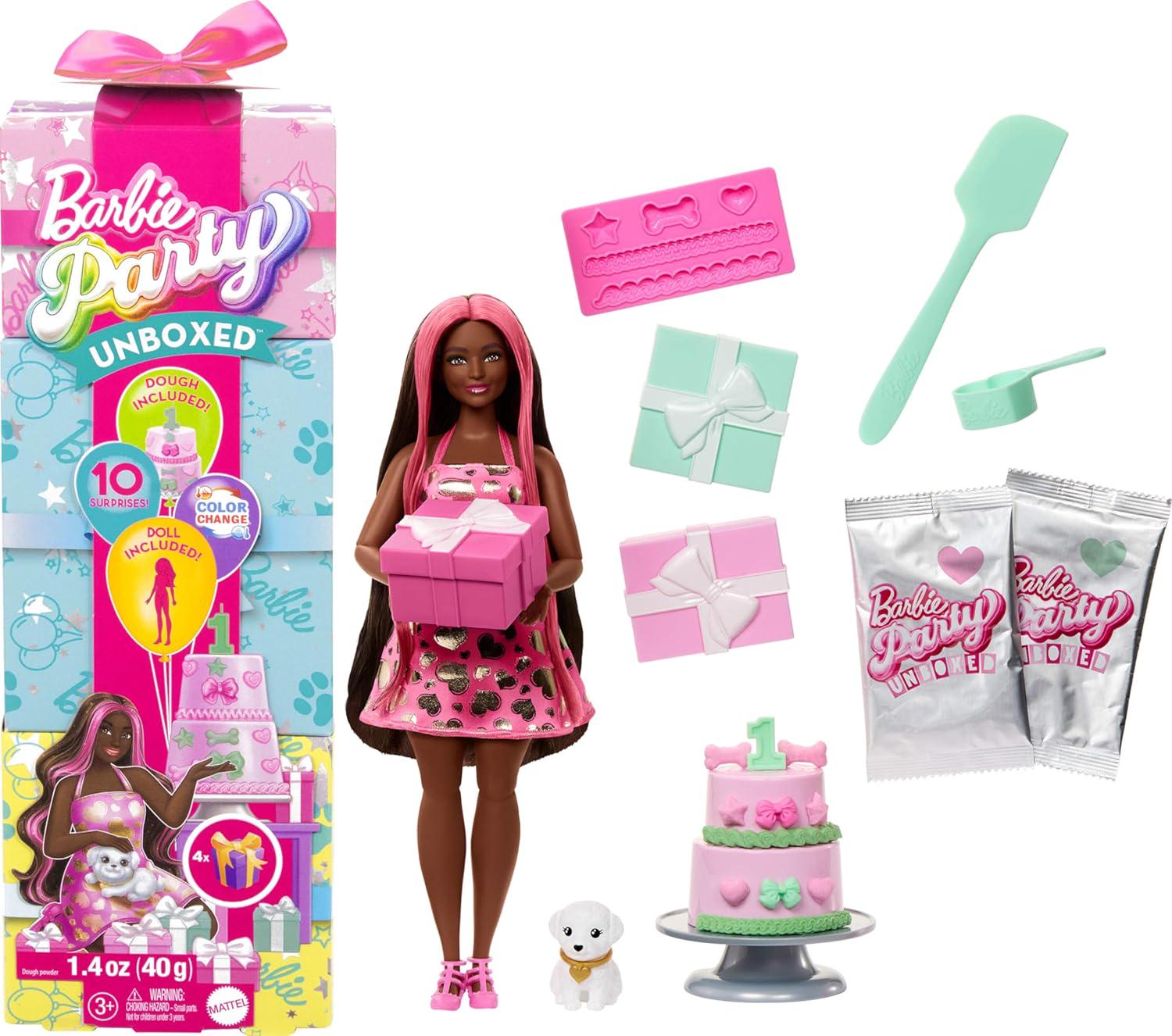 Игровой набор с куклой Barbie Party Unboxed Вечеринка-сюрприз! (JFG68)