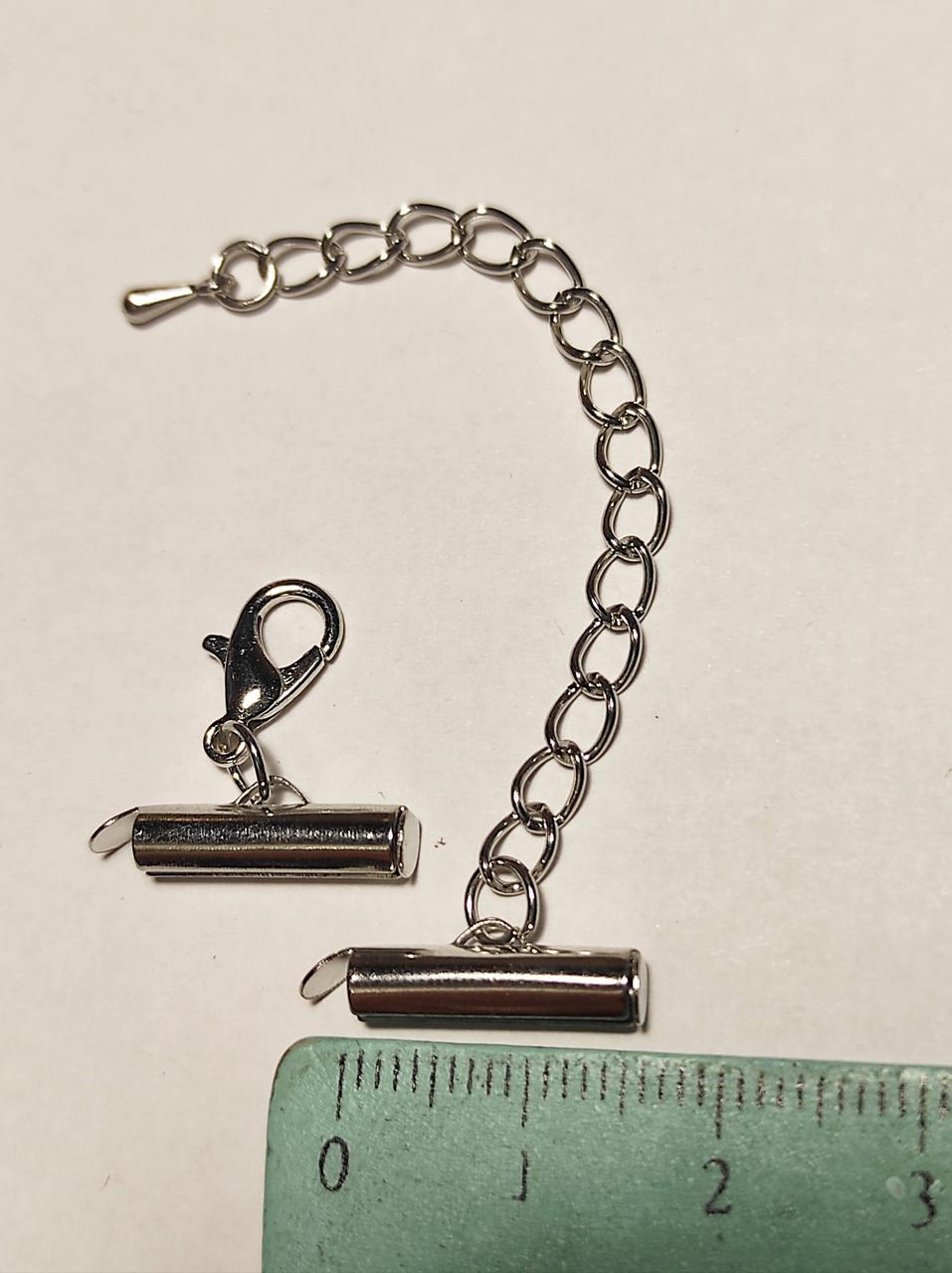Комплект Rhodium кінцевик/карабін/ланцюжок 16 мм (1983881467) - фото 2 Комплект Rhodium кінцевик/карабін/ланцюжок 16 мм (1983881467) - фото 2