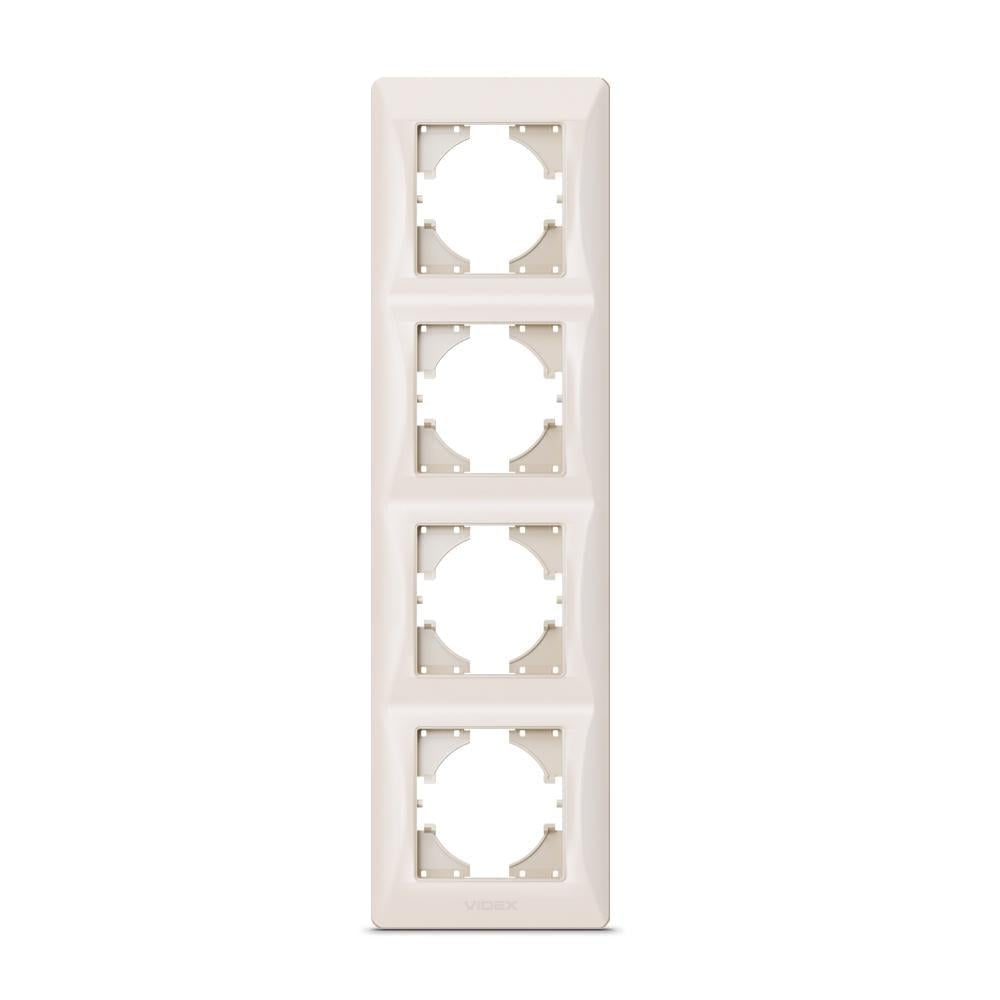 Рамка четырехместная вертикальная Videx Binera Кремовый (00000020224)