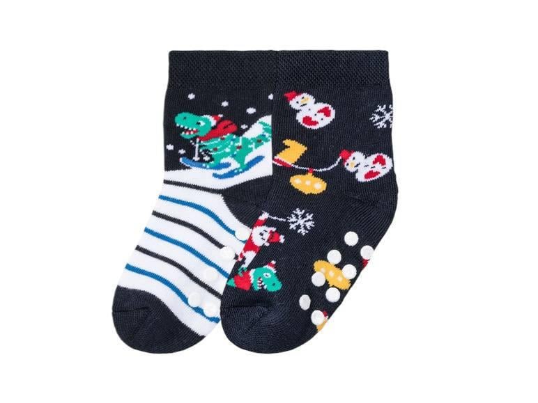 Термоноски махровые Lupilu детские 2 пары р. 31-34 6-8 года Синий/Белый