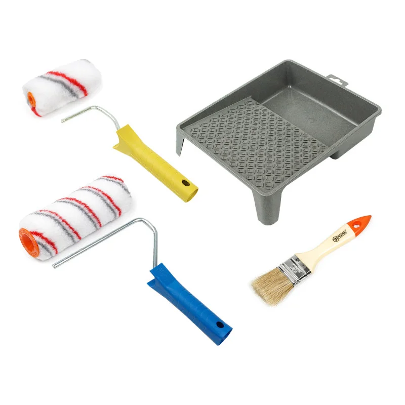 Малярный набор Polax валики "Мультиколор" ванночка и кисть "Стандарт" 1,5" (335-42)