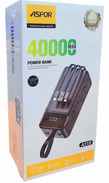Повербанк Aspor A318 40000 mAh Black (1620659)