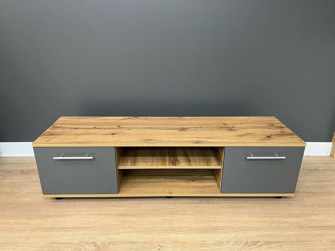 Тумба під телевізор Smart 1390х400х380 мм Дуб Аппалачі/Антрацит - фото 3