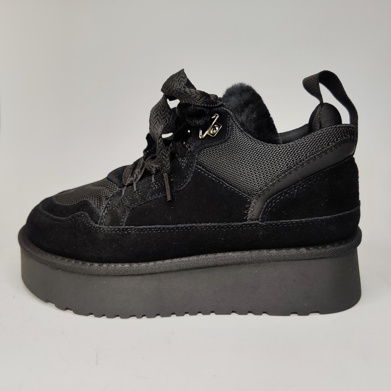 Уггі жіночі Hengji 275-1/36 замшеві на платформі з хутром р. 36 Чорний (31486714)