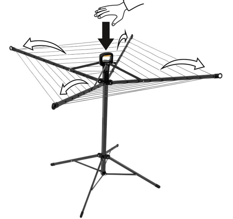 Сушарка для білизни підлогова Casa Si Pop-Up Rotary 20 м Anthracite (CS92039B) - фото 6 Сушарка для білизни підлогова Casa Si Pop-Up Rotary 20 м Anthracite (CS92039B) - фото 6