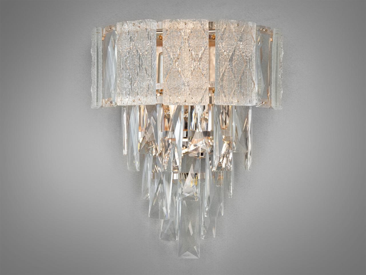 Бра из хрусталя в коридор на 2 лампы 327BG-LS Золотой (2226949532)