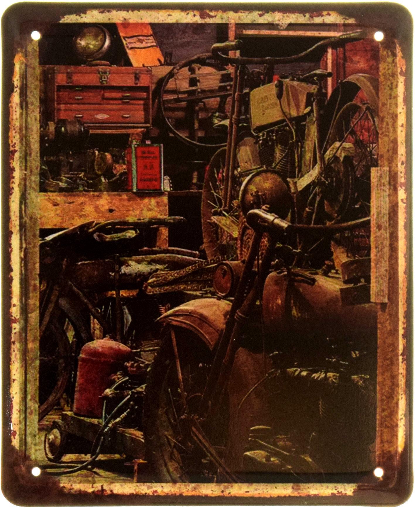 Табличка металлическая "Old Garage" 18x22 см (ms-103899)