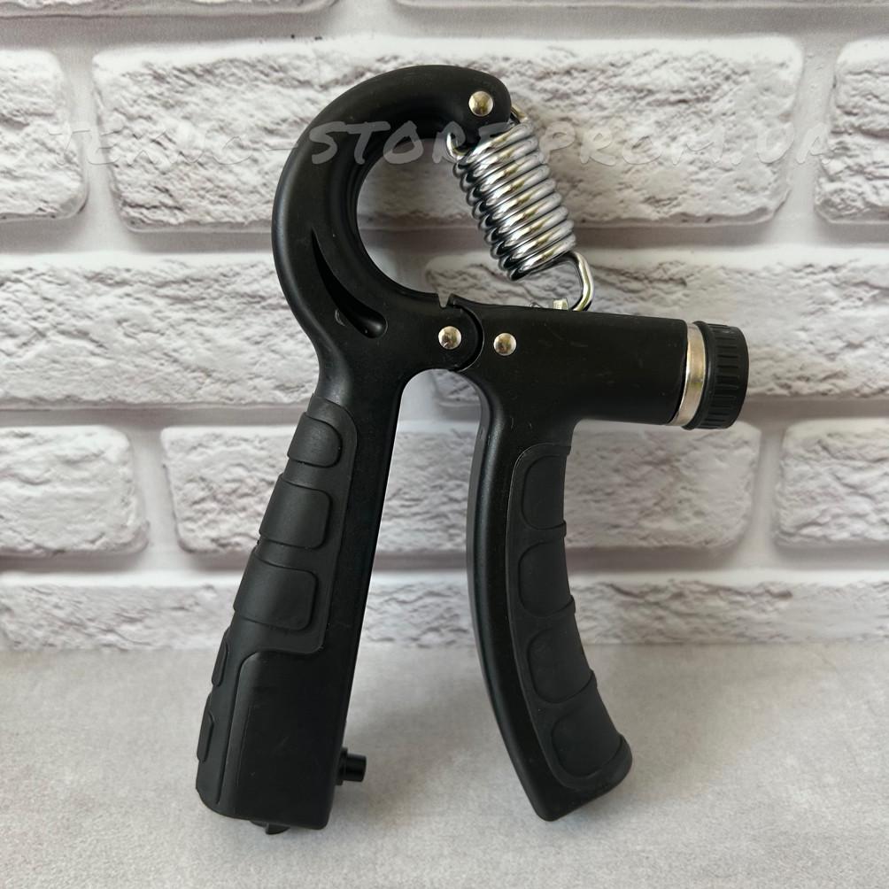 Эспандер кистевой 5-60 кг со счетчиком и регулируемой нагрузкой Черный - фото 2