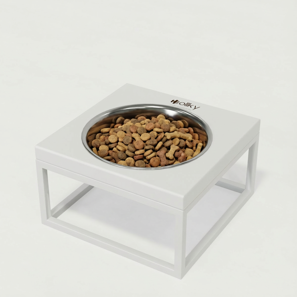 Миска на подставке для кошек и средних собак Hollky Base Solo M 0,8 л (M-212110-WHWH) - фото 1 Миска на подставке для кошек и средних собак Hollky Base Solo M 0,8 л (M-212110-WHWH) - фото 1