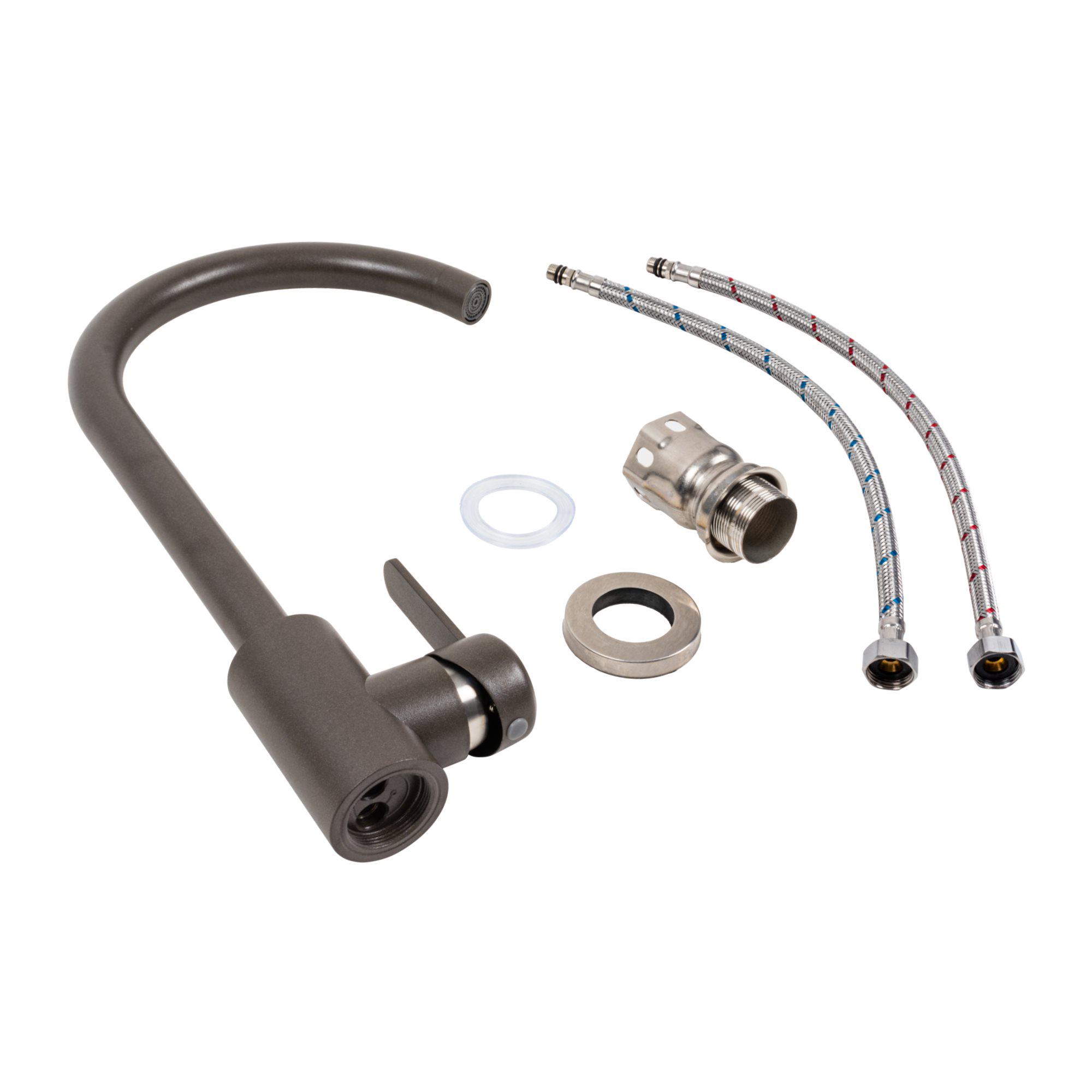 Смеситель кухонный Platinum 7990 NEST Темная скала - фото 2