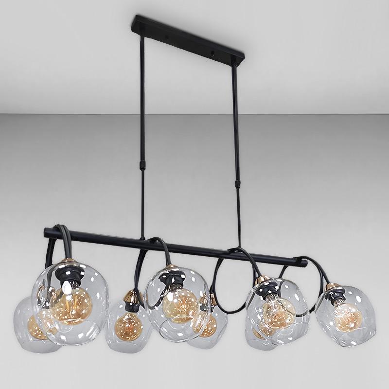 Люстра підвісна Light House LS-18034-8 Чорний/Прозорий