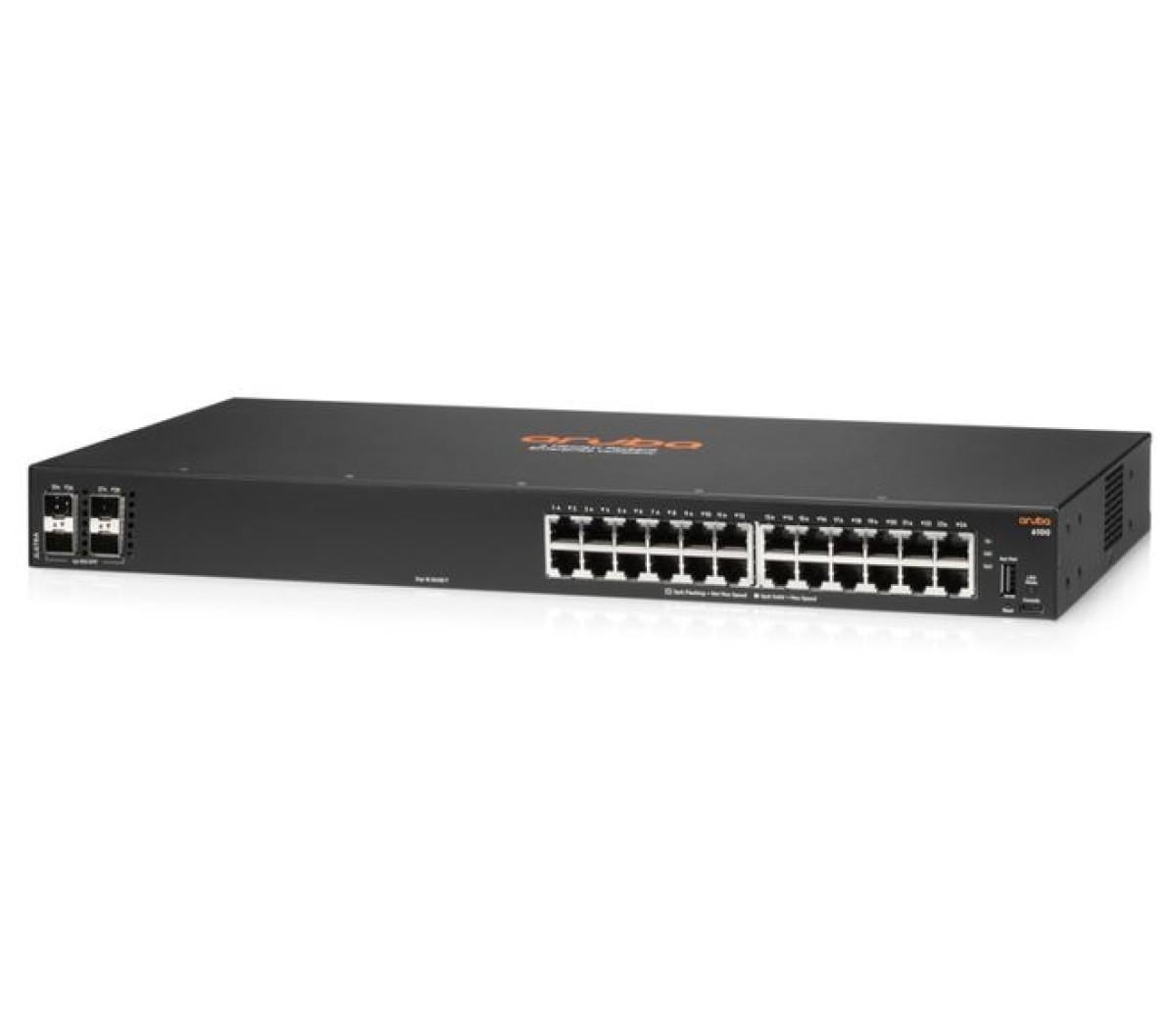 Комутатор керований Aruba Networking CX 6100 24G 4SFP+ Switch 24-портовий 128 Гбіт/с з 4SFP+ 33W Black (JL678A)