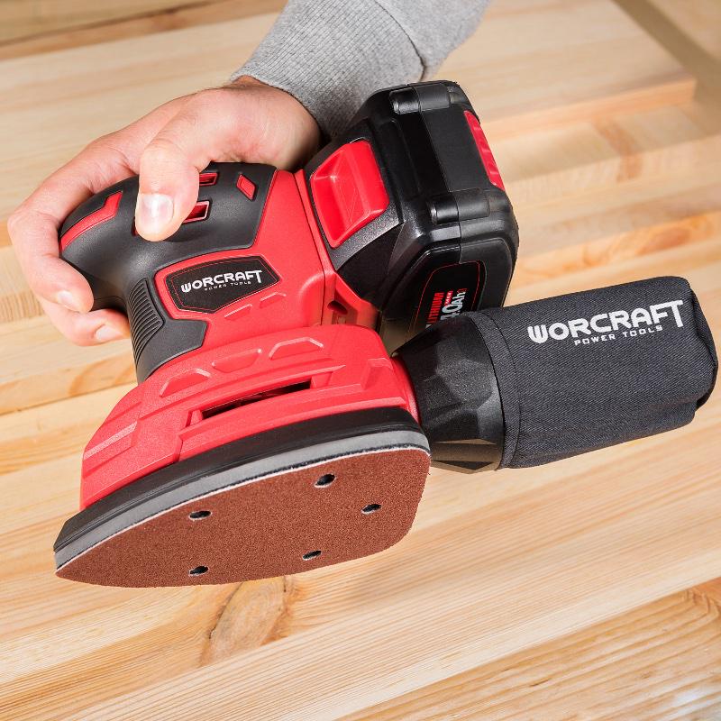 Шлифовальная машина дельтовидная вибрационная аккумуляторная Worcraft CPMS-S20Li с аккумулятором 2А и зарядным 145х145х95 см 20В (43132) - фото 9