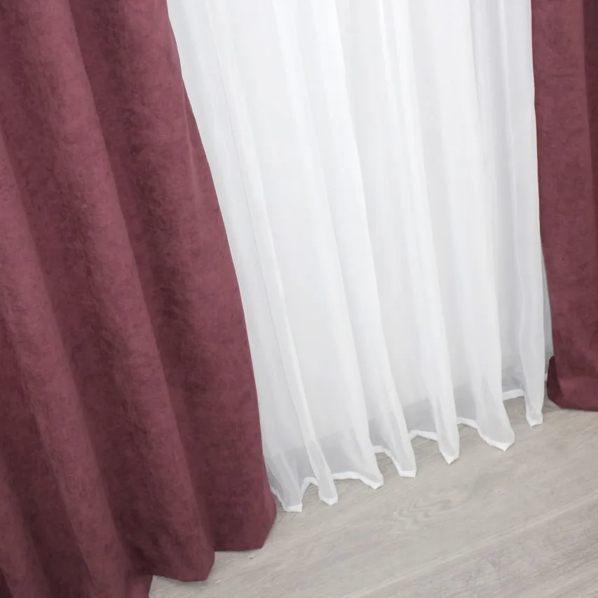 Комплект штор SPARTA микровелюр 1,5х2,7 м 2 шт. Бордовый - фото 7 Комплект штор SPARTA микровелюр 1,5х2,7 м 2 шт. Бордовый - фото 7