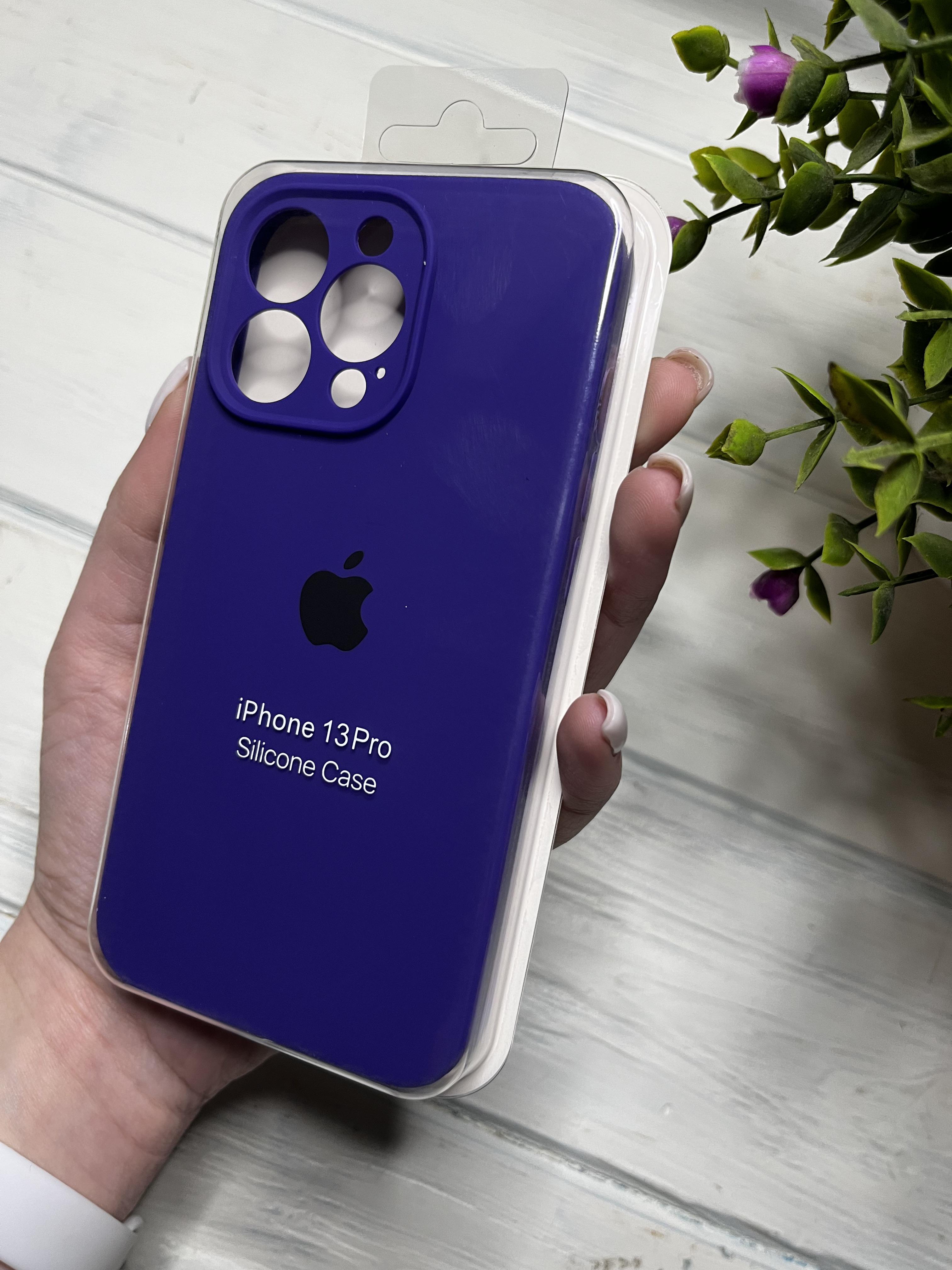 Чехол накладка на iPhone (Айфон) 13 Pro закрытый низ и закрытая камера silicone case full camera Apple