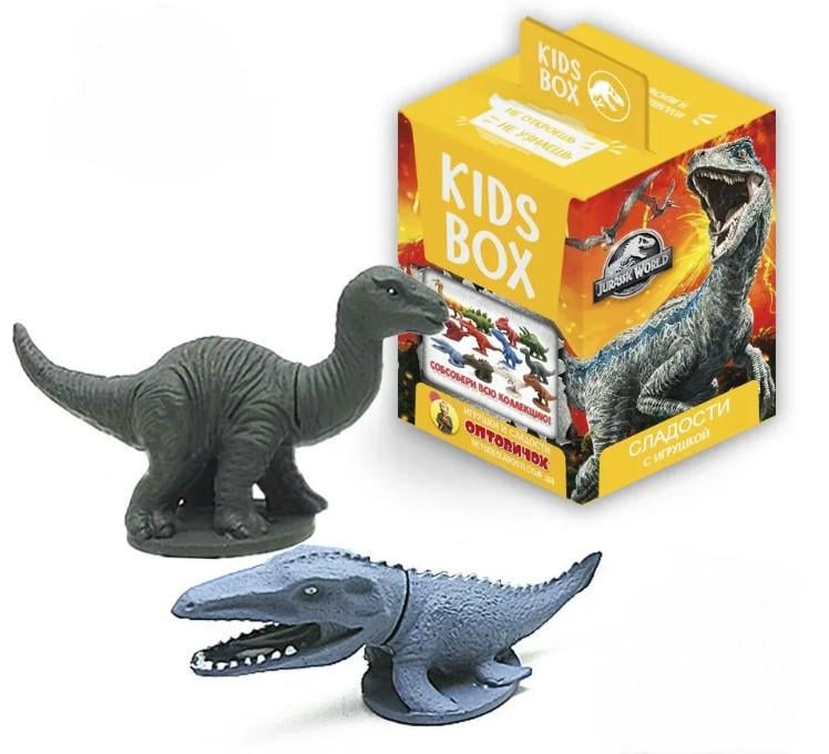 Фигурка коллекционная Kids Box Мир юрского периода з жевательный мармеладом 3 шт.