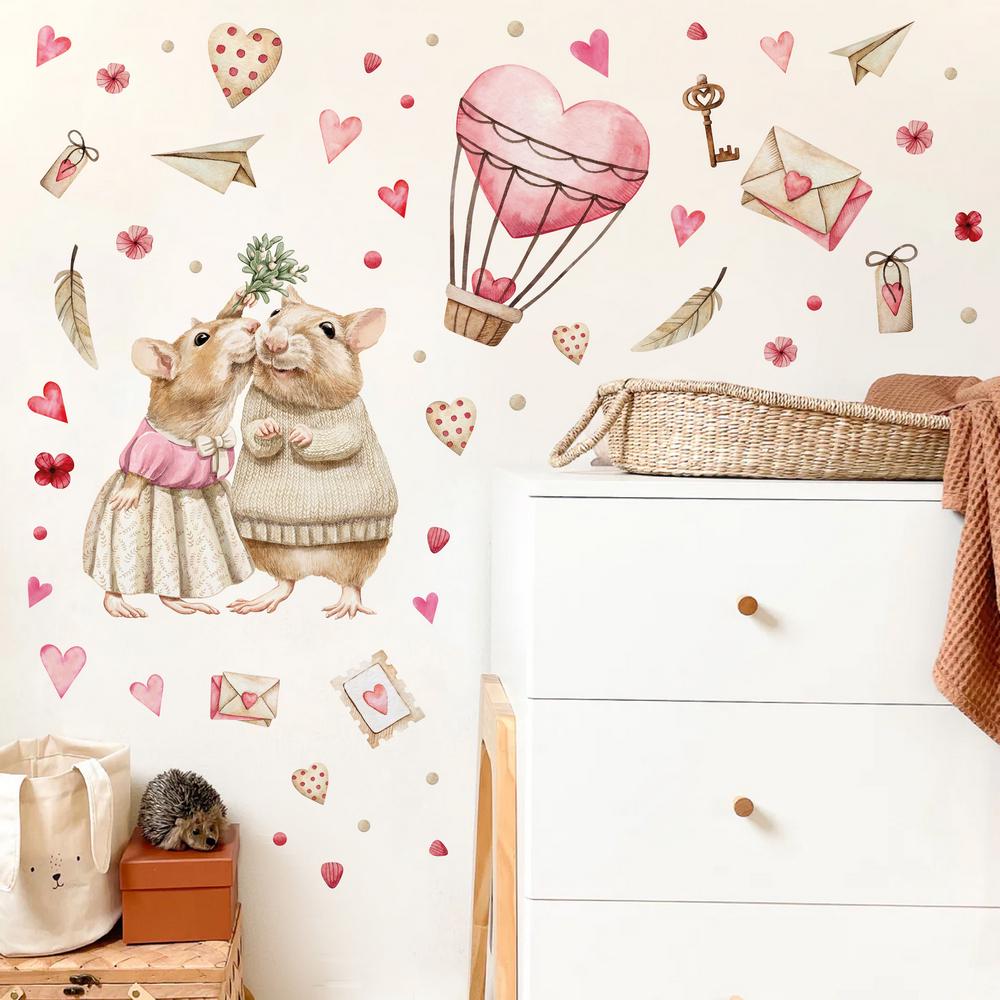 Набор наклеек виниловых LIPKO Влюбленные мышата М (749М)