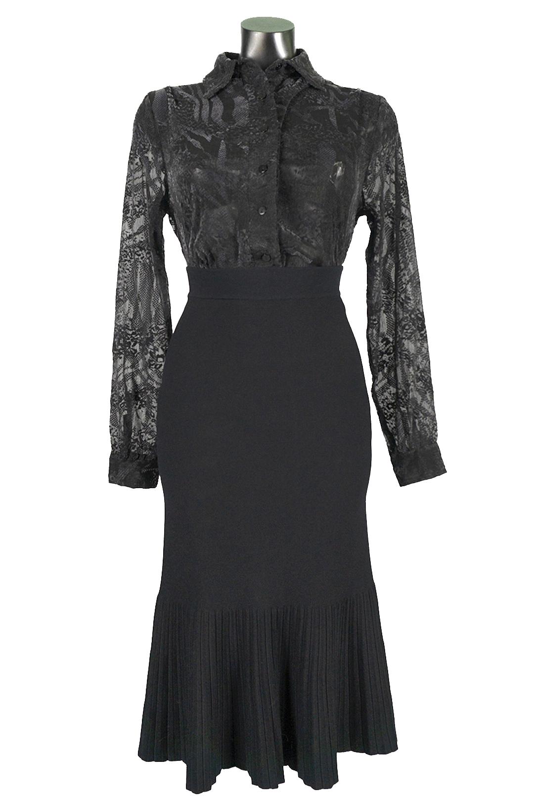 Блузка жіноча Lowett LW-116667-14 з органзи з баскою р. 48 Чорний (17852458) - фото 4 Блузка жіноча Lowett LW-116667-14 з органзи з баскою р. 48 Чорний (17852458) - фото 4