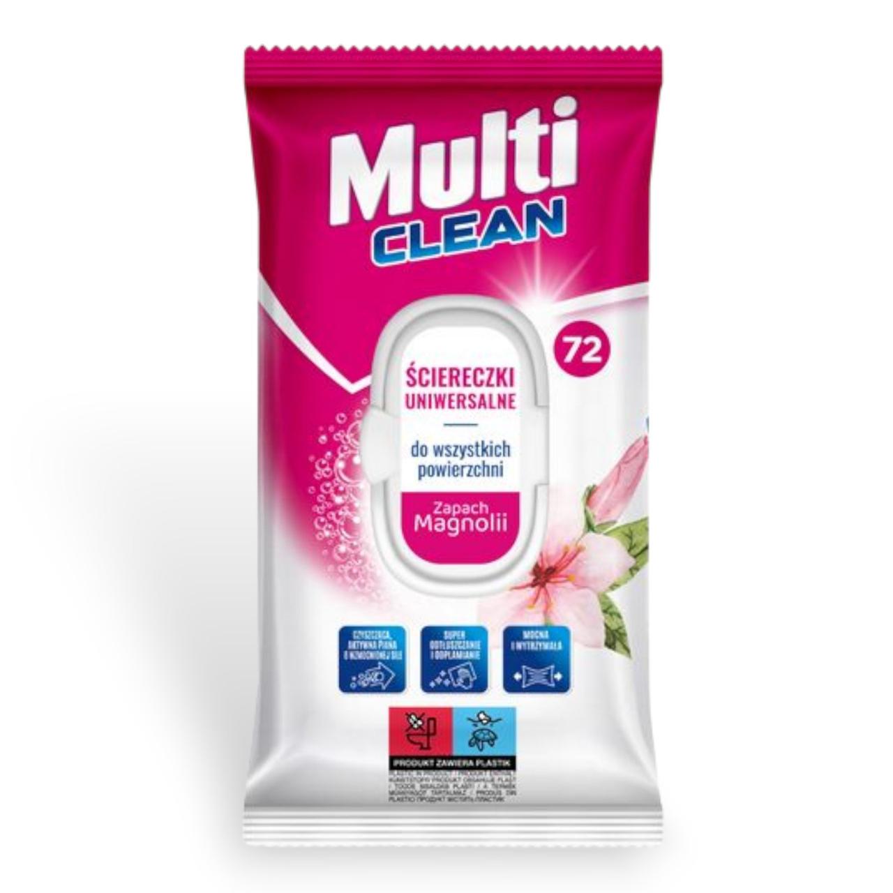 Серветки для прибирання Luba Multi Clean Magnolia універсальні вологі з клапаном 72 шт.