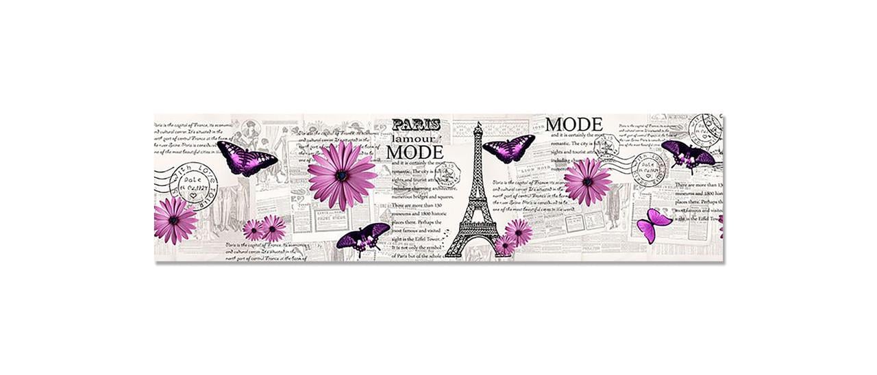 Наліпка вінілова на кухню Zatarga Париж і Гербери 650х2500 мм (1267839523)