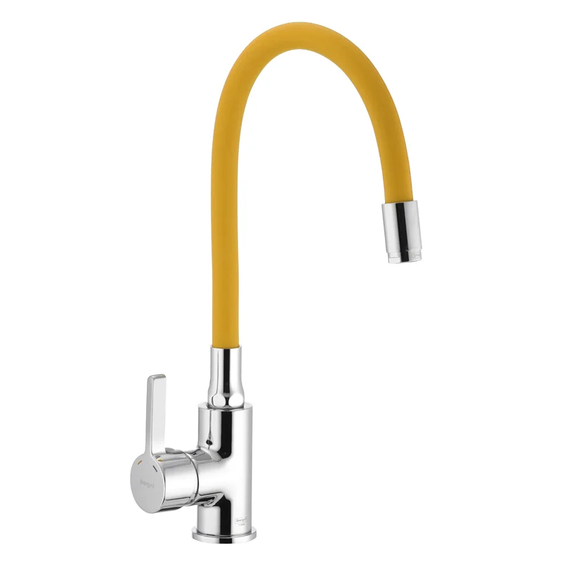 Смеситель для кухни Ibergrif M22112-4 с гибким силиконовым изливом из латуни