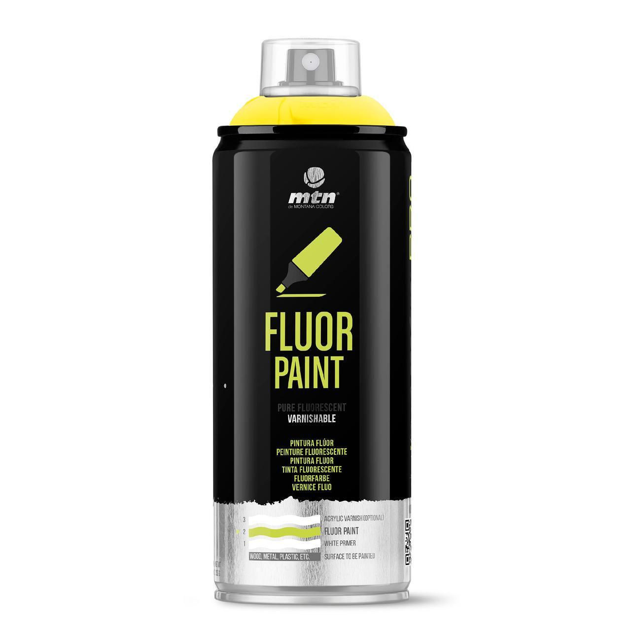 Краска флуоресцентная Montana Colors Fluor Paint 400 мл аэрозоль Желтый