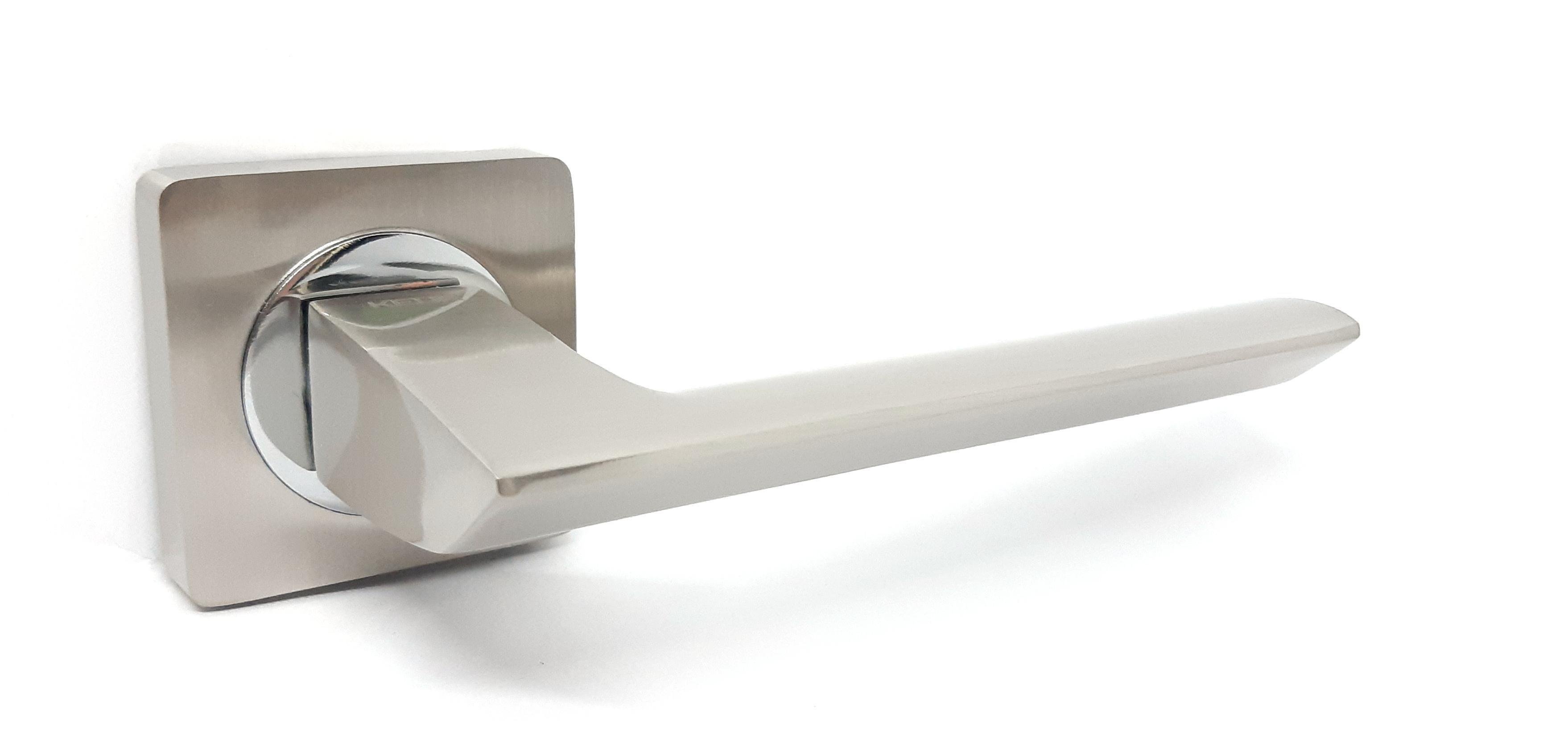 Ручка Kedr на розетке квадрат R8.148-AL SN/CP матовый Никель/Хром полированный Ручка Kedr на розетке квадрат R8.148-AL SN/CP матовый Никель/Хром полированный