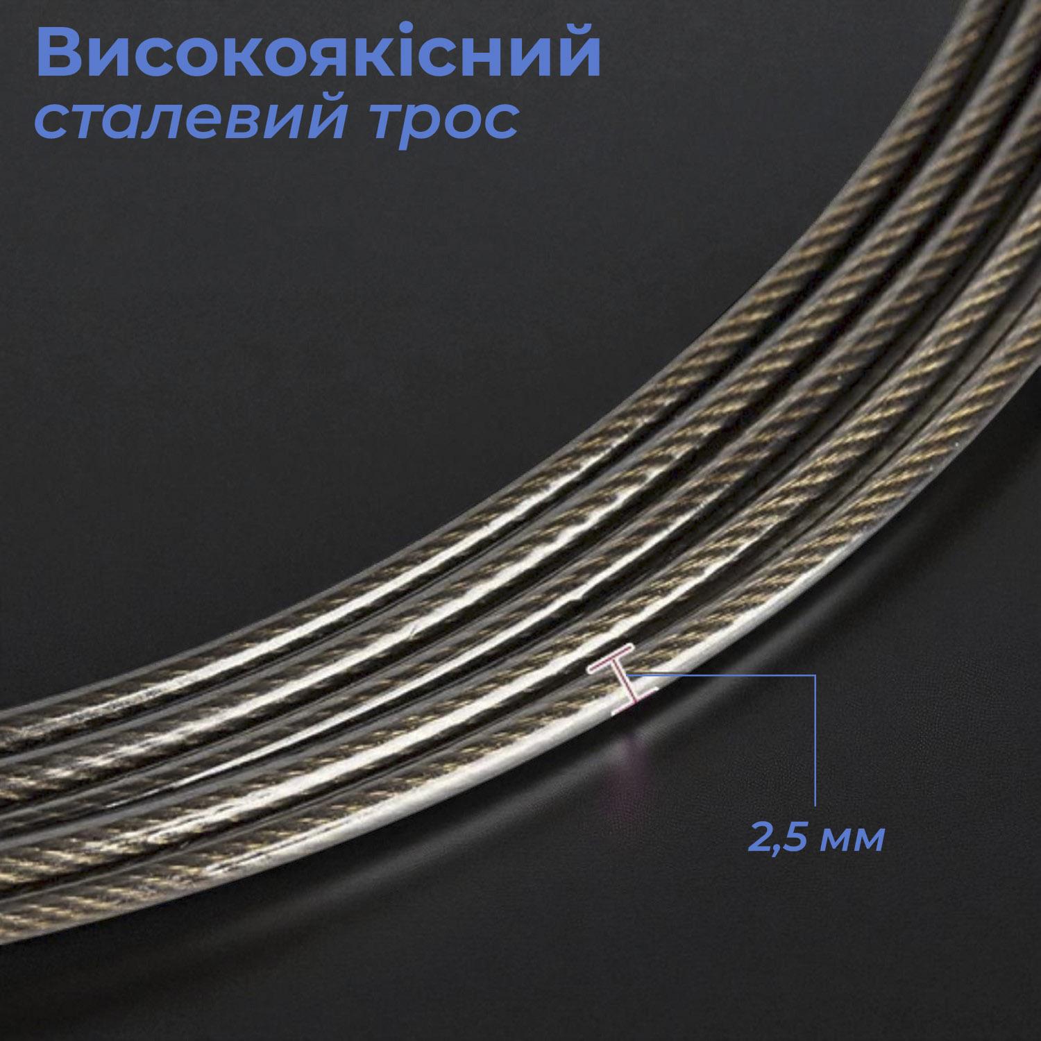 Скакалка спортивная скоростная с металлическим тросом подшипником регулировкой длины Черный - фото 5 Скакалка спортивная скоростная с металлическим тросом подшипником регулировкой длины Черный - фото 5