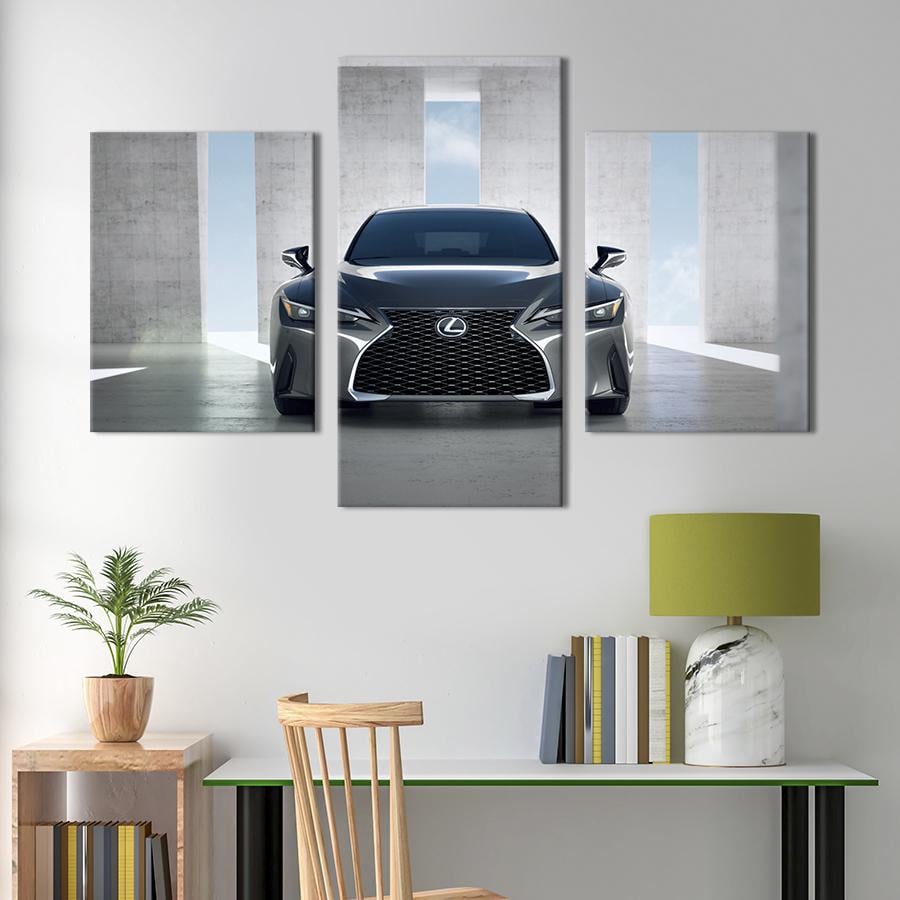Картина на холсте триптих Элитный автомобиль Lexus IS250 141x90 см (1270-32)