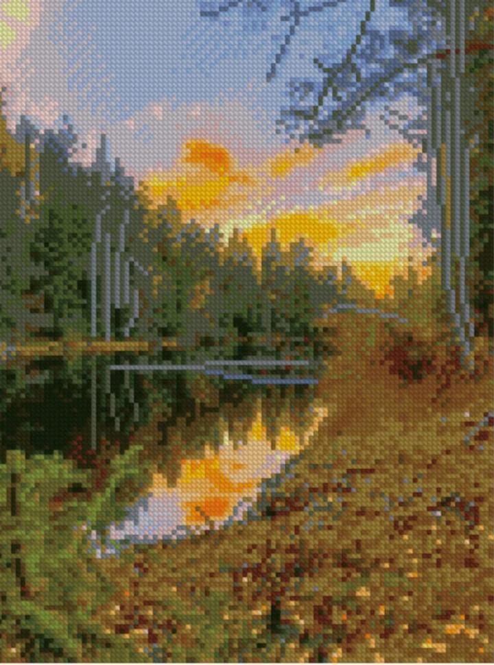 Алмазная мозаика Strateg Золотой закат 30х40 см (HX142)