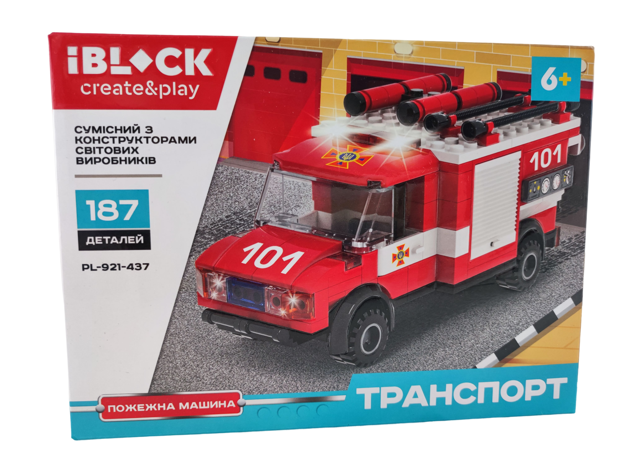 Конструктор Iblock Пожарная машина PL-921-437 187 деталей (137667-4)