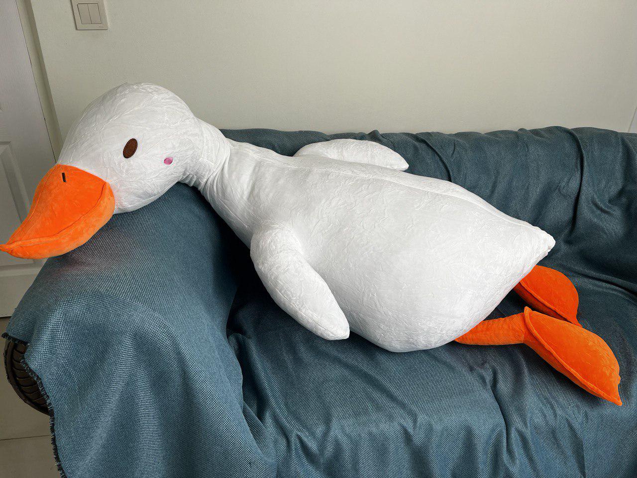 Игрушка-подушка Утка обнимашка мягкая 110 см Белый (kr0255)