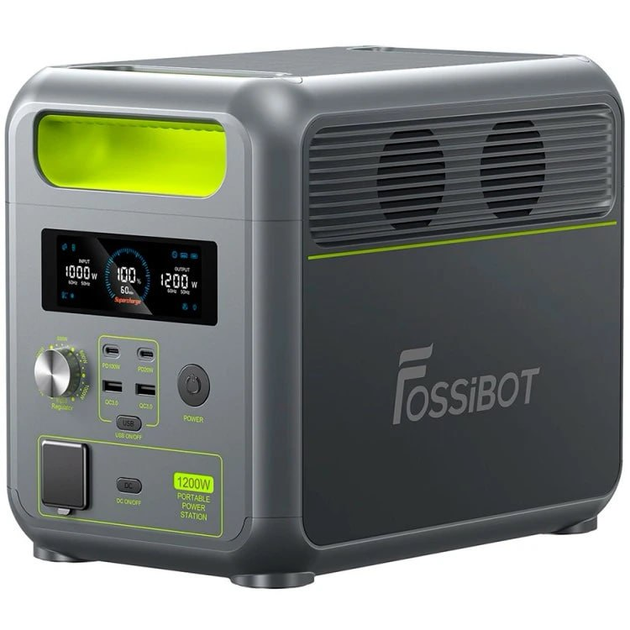 Зарядна станція FOSSIBOT F1200LiFePO4 UPS MPPT USB-C PD 1200 Вт 1024 Вт/г 100 Вт