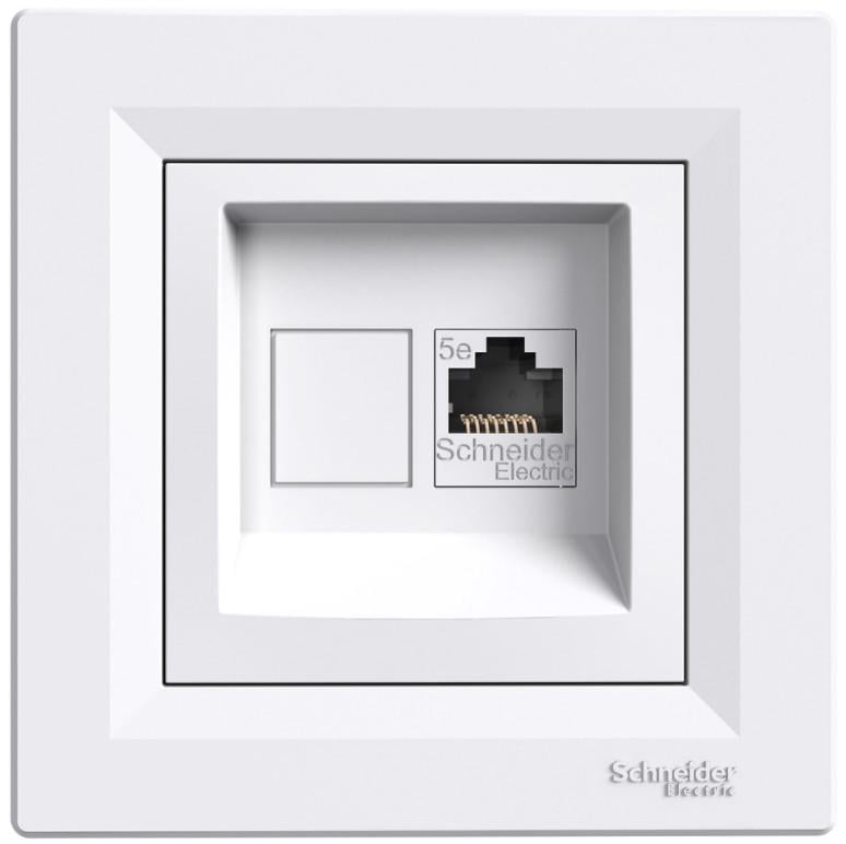 Розетка компьютерная Schneider Electric Asfora ABS RJ45 UTP 5Е с рамкой Белый (EPH4300121)